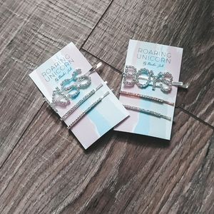 3/$30 Kiss Boys Rhinestone Bobby Pins